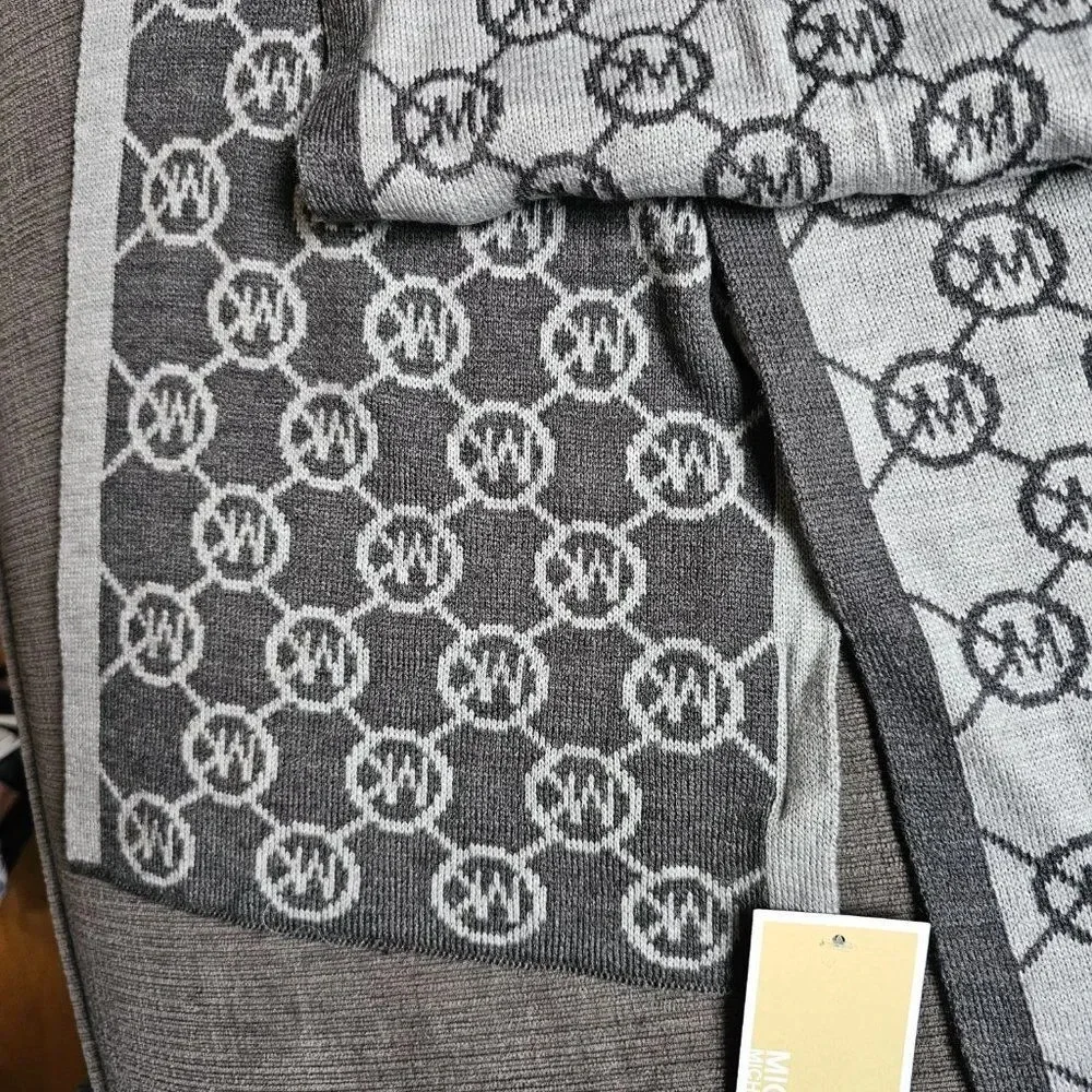 Michael Michael Kors Women's Gray Signature Logo Infinity Scarf One Size